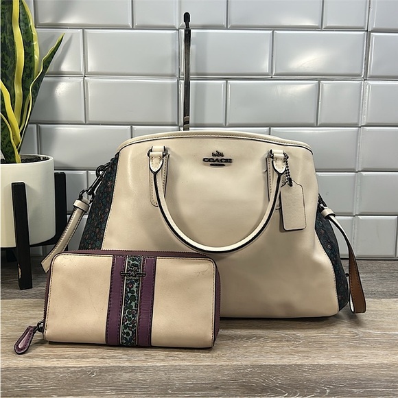Coach Handbags - COACH • Margot Satchel Purse & Wallet set with flaws